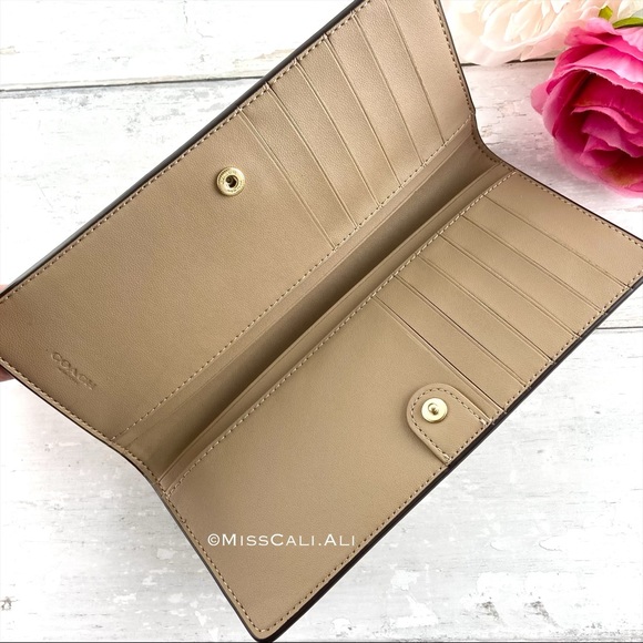 NWT COACH 🐞Ladybug Floral Slim Long Wallet Bag - Picture 3 of 13